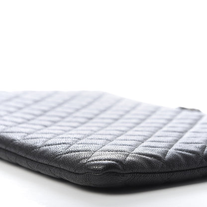Chanel Caviar Quilted Large Boy Cosmetic Case Black 7 of 9