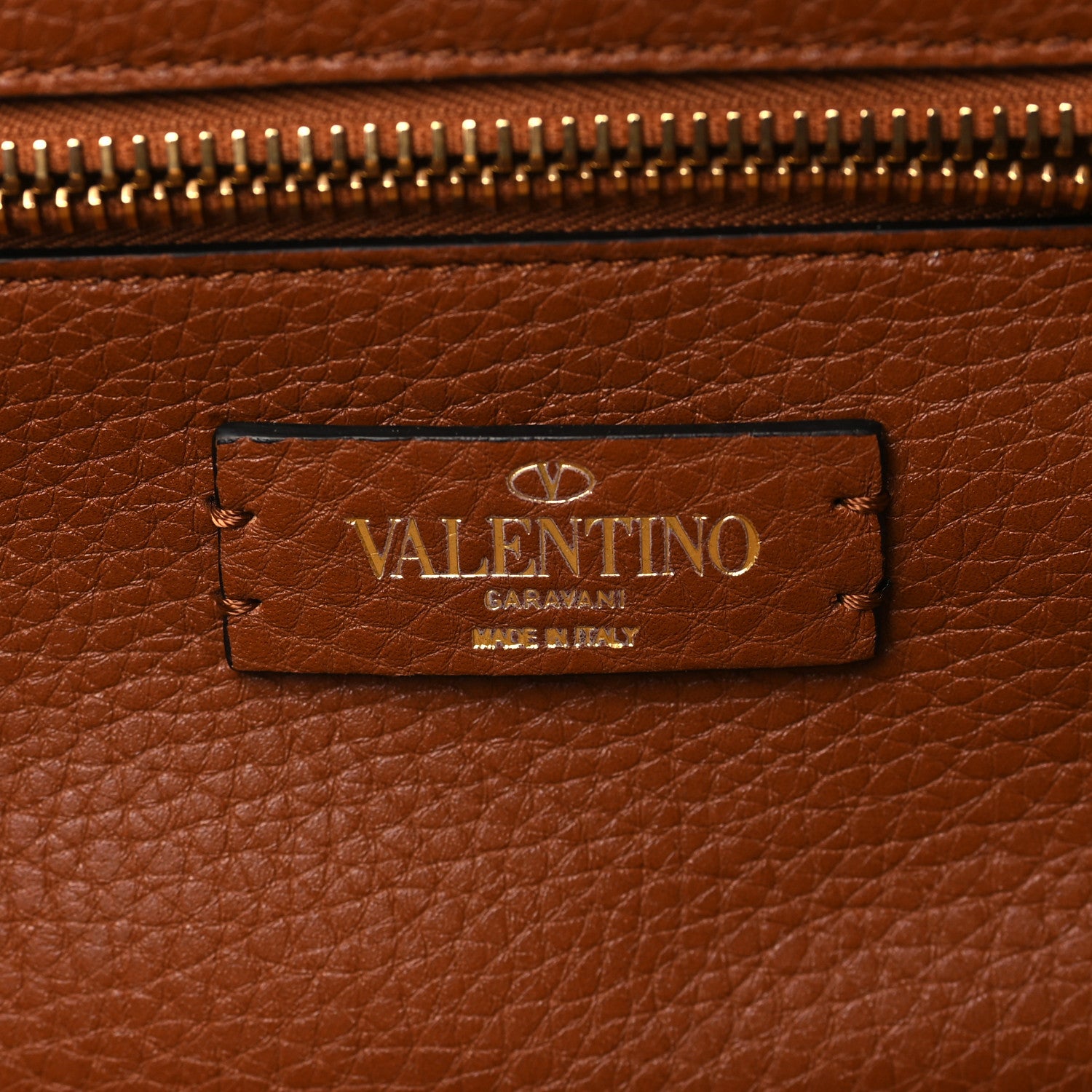 Valentino Garavani Raffia Calfskin Small Rockstud Tote Naturale Saddle Brown 6 of 8