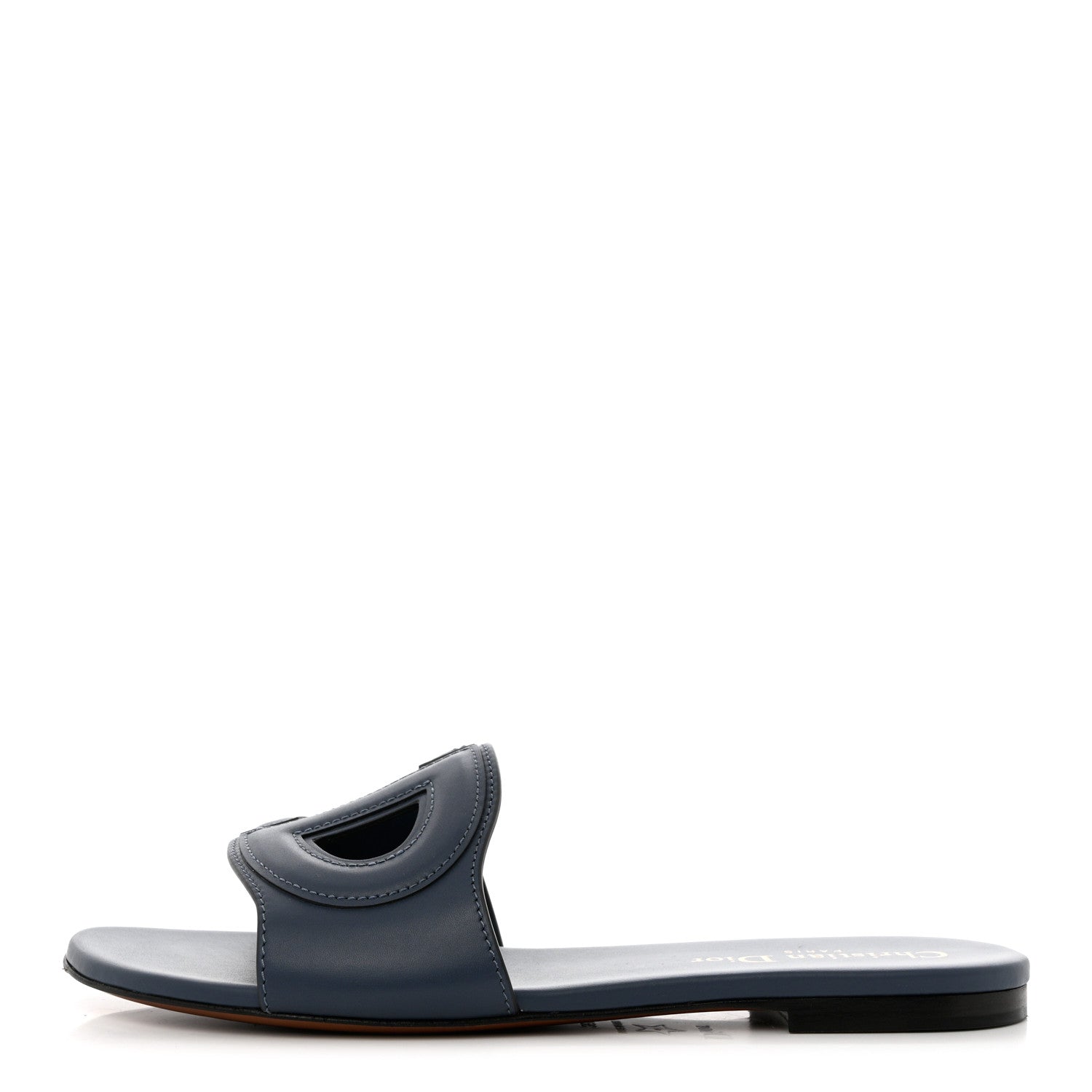 Christian Dior Calfskin D-Club Mule Sandal 36.5 Dark Denim 1 of 8