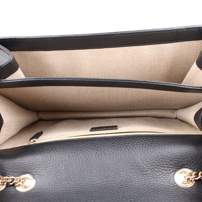 Gucci Dollar Calfskin Interlocking G Shoulder Bag Black 5 of 10
