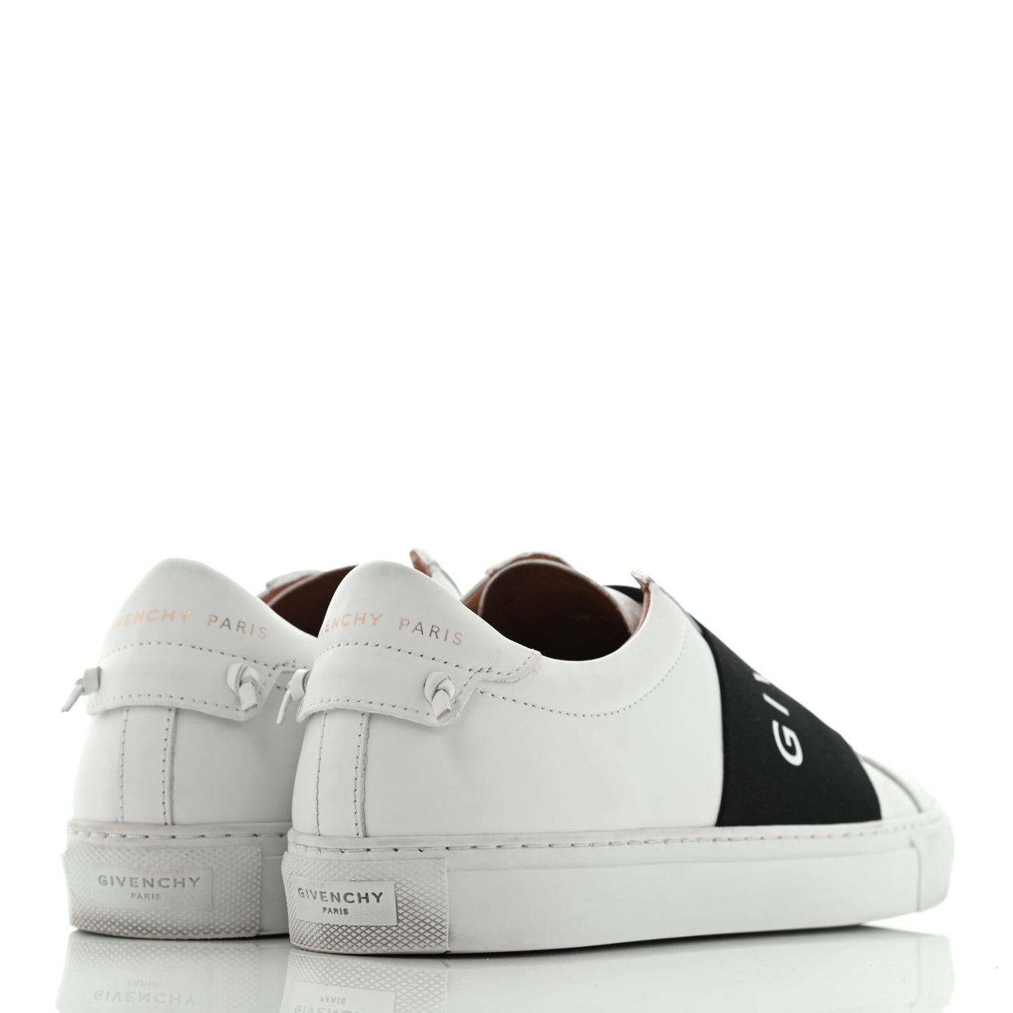 Calfskin Band Logo Womens Urban Street Sneakers 39 White Black