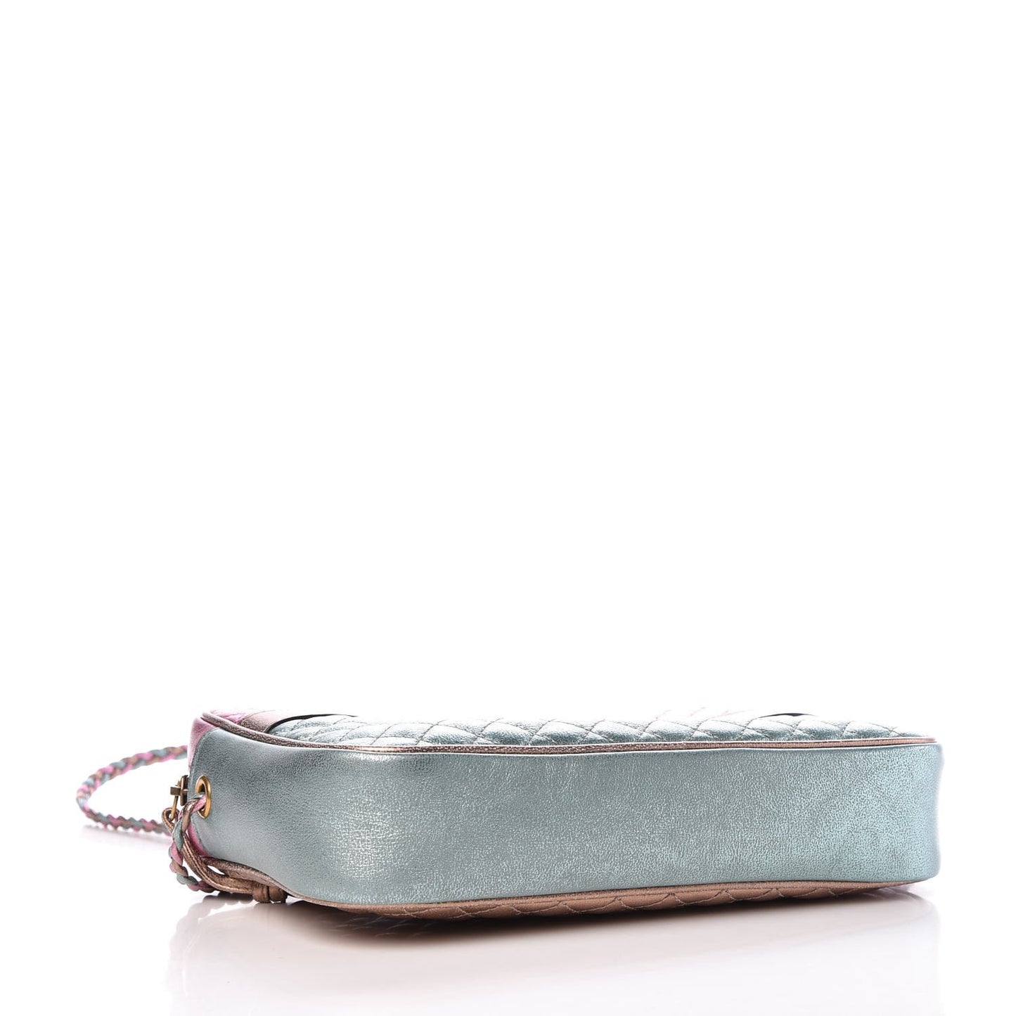 Laminated Nappa Trapuntata Small Zumi Shoulder Bag Rosa Lago Rame