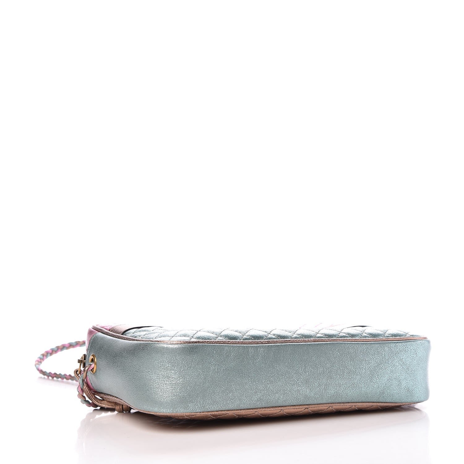 Gucci Laminated Nappa Trapuntata Small Zumi Shoulder Bag Rosa Lago Rame 4 of 8