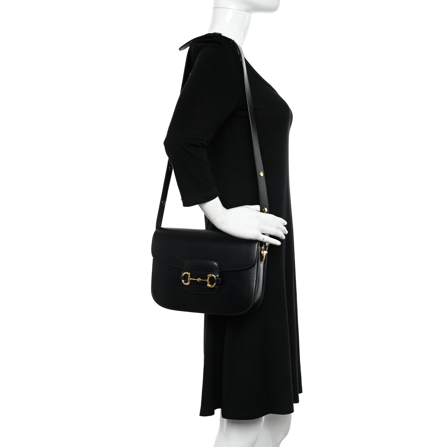 Azalea Calfskin Horsebit 1955 Shoulder Bag Black