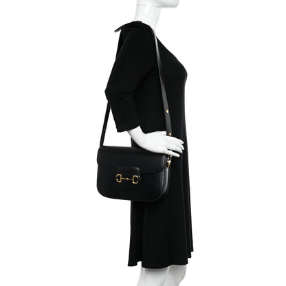 Gucci Azalea Calfskin Horsebit 1955 Shoulder Bag Black 2 of 10