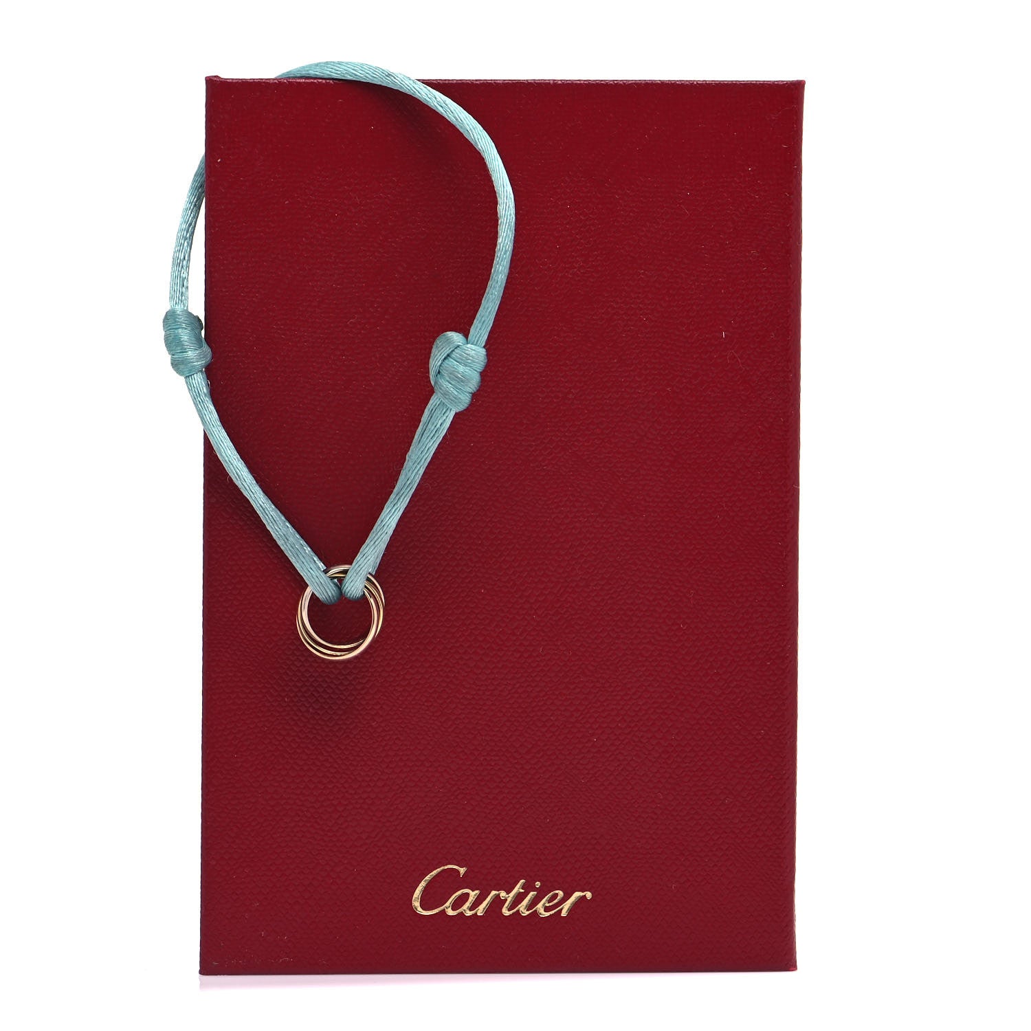 Cartier 18K Pink Yellow White Gold Trinity Adjustable Cord Bracelet Sky Blue 7 of 7