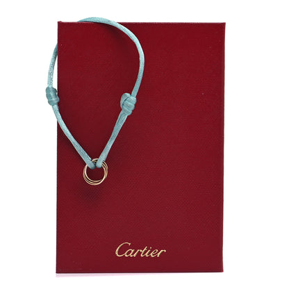 Cartier 18K Pink Yellow White Gold Trinity Adjustable Cord Bracelet Sky Blue 7 of 7