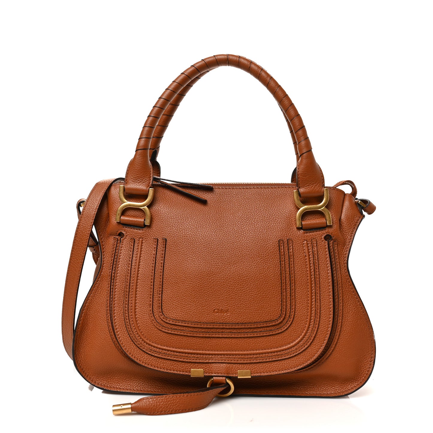 Calfskin Medium Marcie Satchel Tan