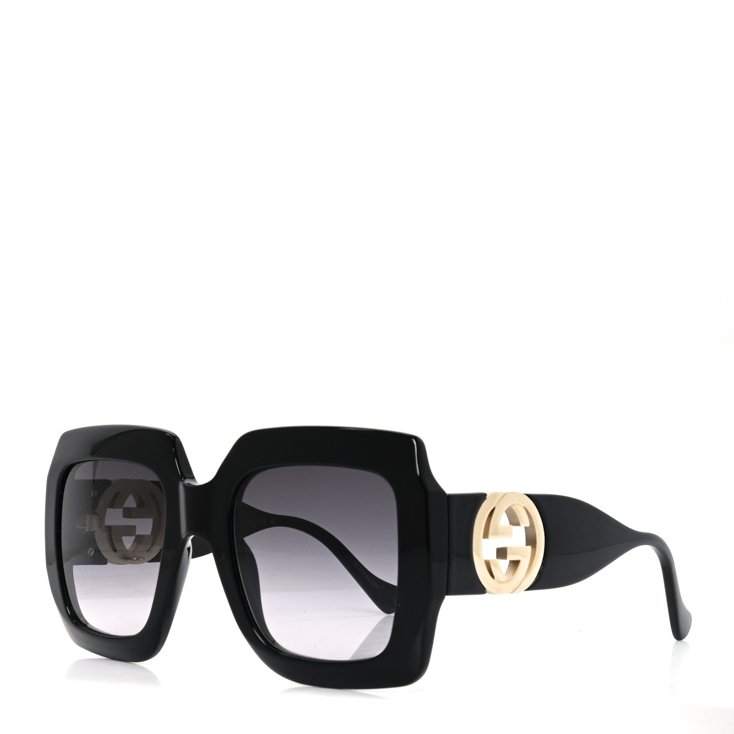 Gucci Acetate Square Frame Chain Sunglasses GG1022S Black 1 of 8