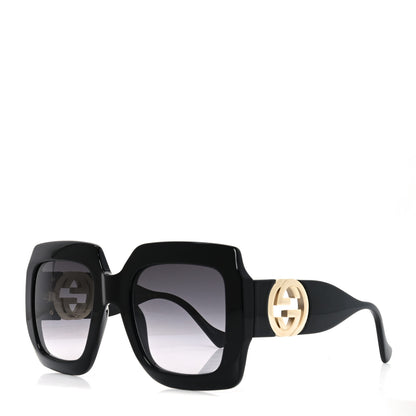 Gucci Acetate Square Frame Chain Sunglasses GG1022S Black 1 of 8