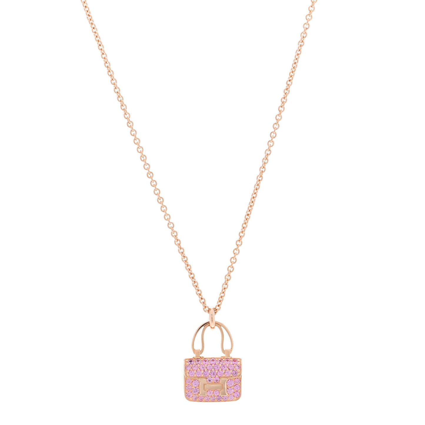 18K Rose Gold Pink Sapphire Constance Amulettes Pendant Necklace