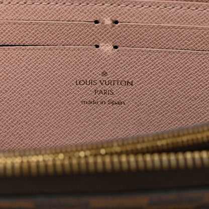 Louis Vuitton Damier Ebene Clemence Wallet Rose Ballerine 6 of 10