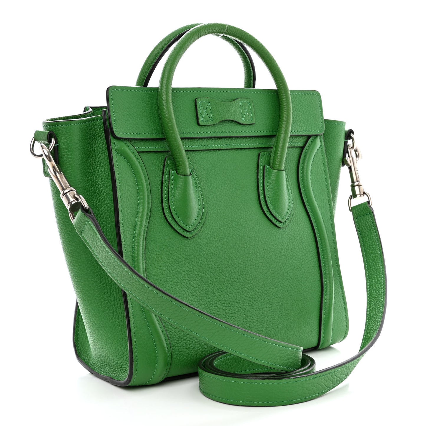 Drummed Calfskin Nano Luggage Mint