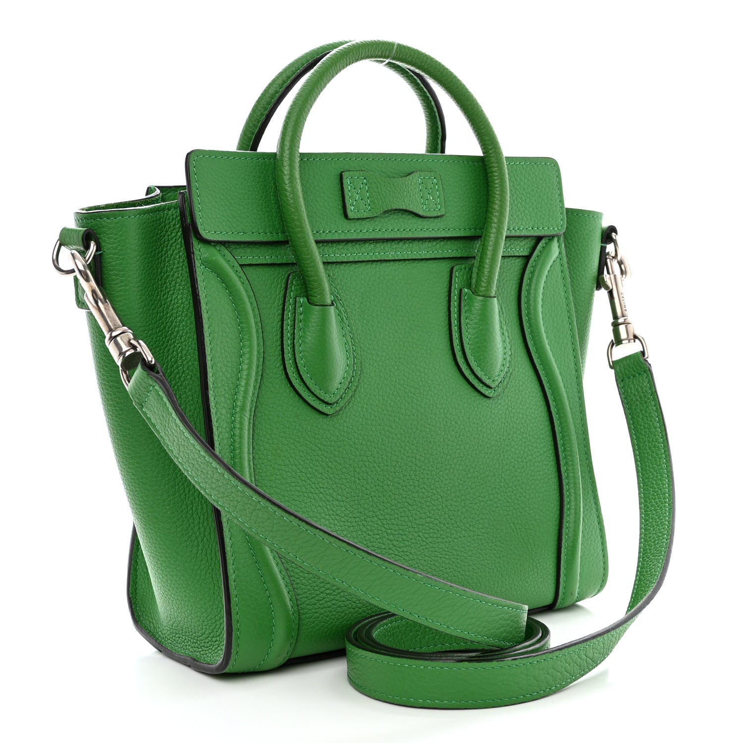 Celine Drummed Calfskin Nano Luggage Mint 3 of 11