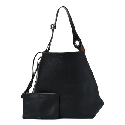Burberry Calfskin Grommet Hobo Black 1 of 16