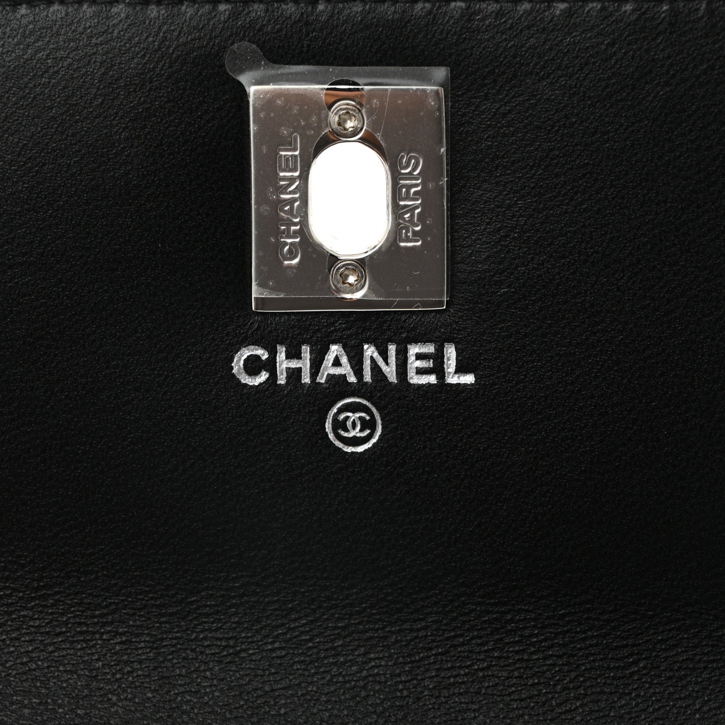 Lambskin Quilted Metal Top Handle Crossbody Flap Black