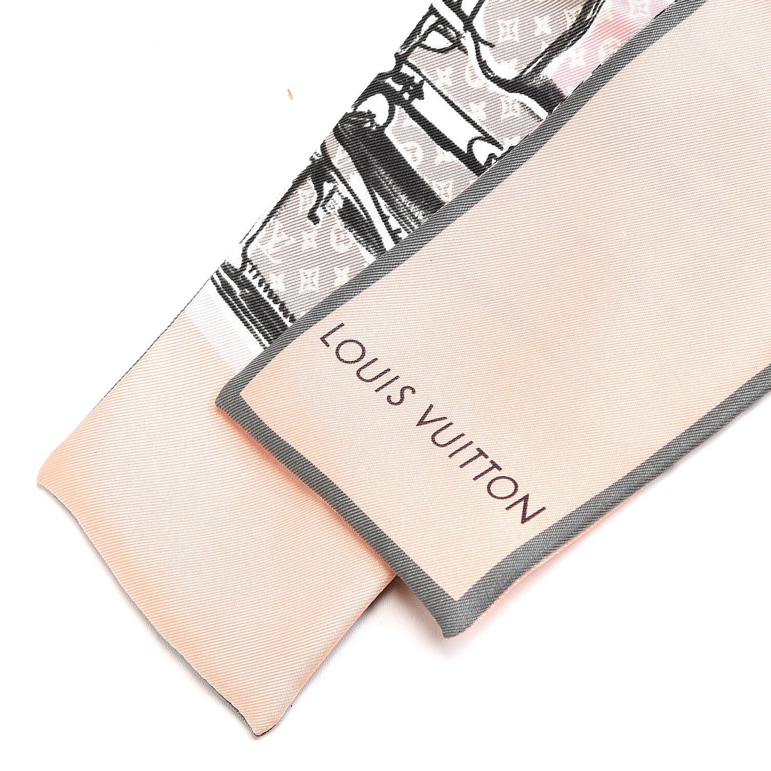 Louis Vuitton Silk Monogram Trunks Bandeau Rose Poudre 4 of 6