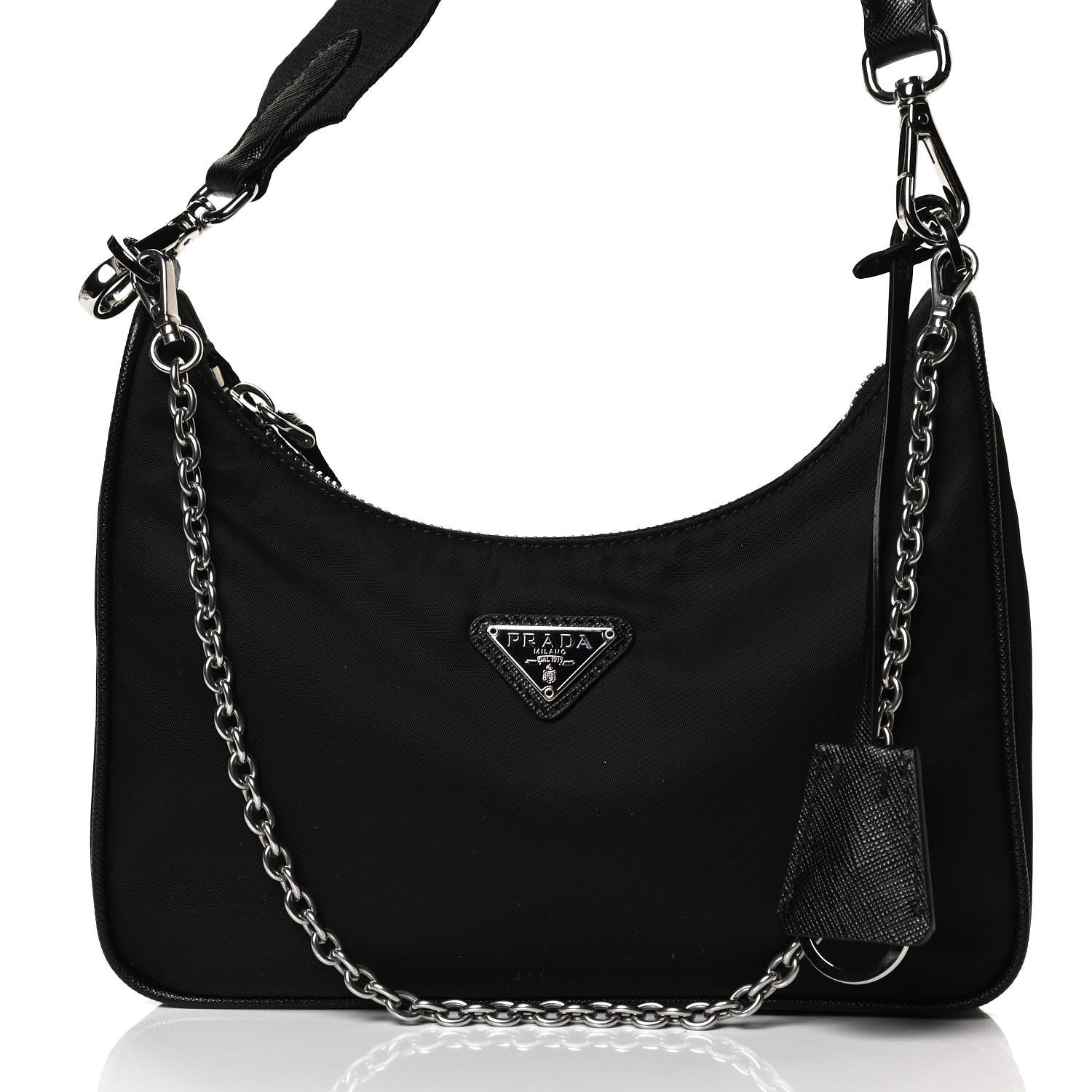 Prada Nylon Re-Edition 2005 Shoulder Bag Black 8 of 13