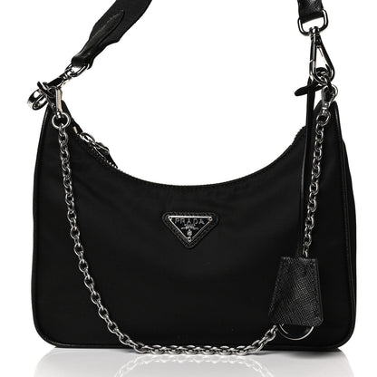 Prada Nylon Re-Edition 2005 Shoulder Bag Black 8 of 13