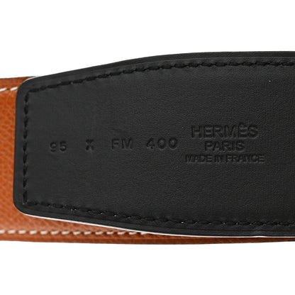 Hermes Box Epsom 32mm H Belt 95 38 Black Gold 4 of 10
