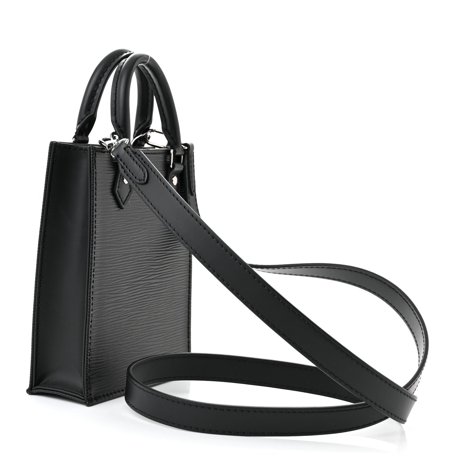 Louis Vuitton Epi Petit Sac Plat Black 3 of 9