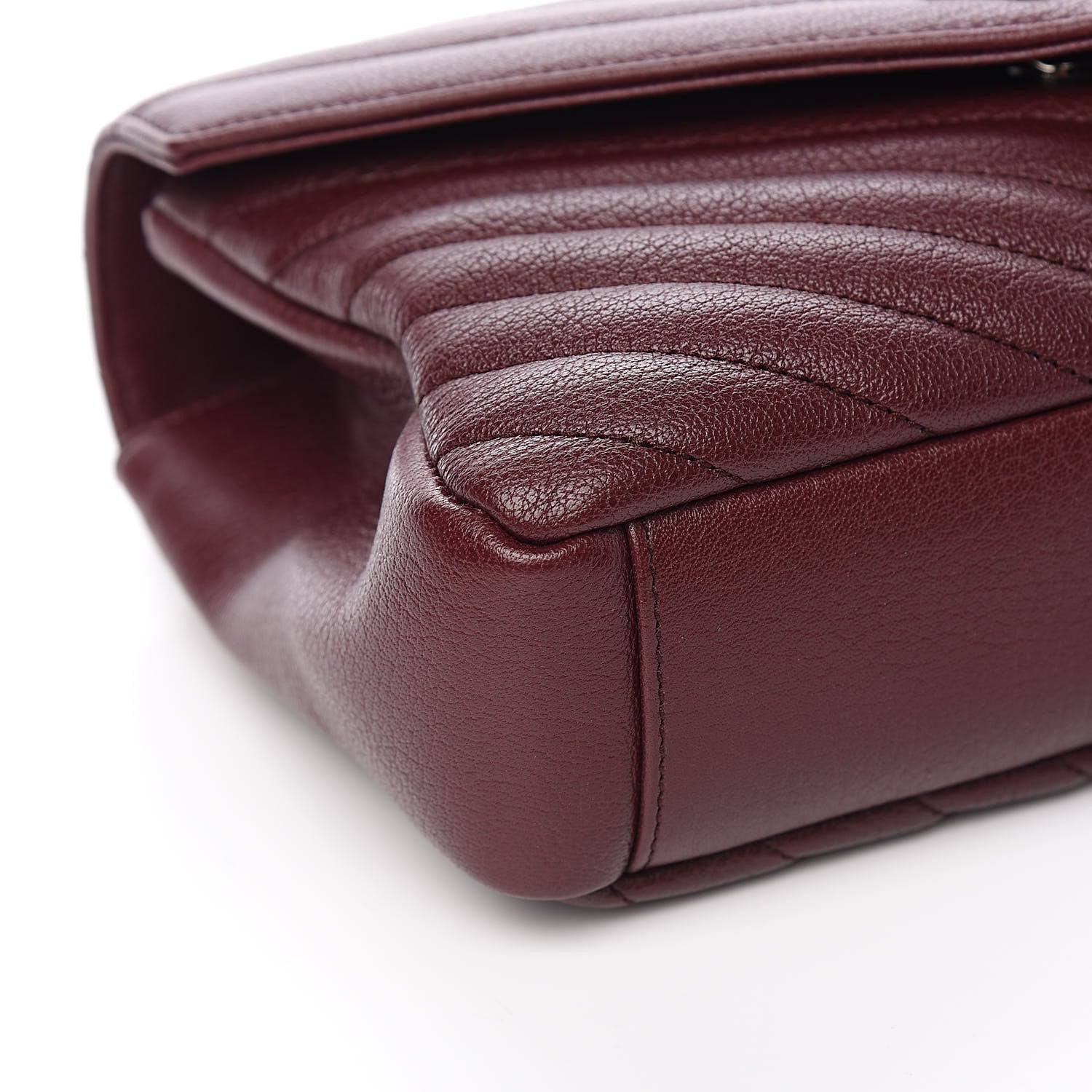 Saint Laurent Sheepskin Matelasse Chevron Medium College Bag Rouge Legion 8 of 10