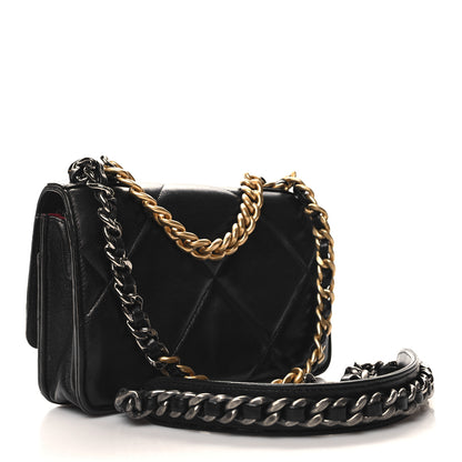 Chanel Lambskin Quilted Chanel 19 Wallet On Chain WOC Black 3 of 15