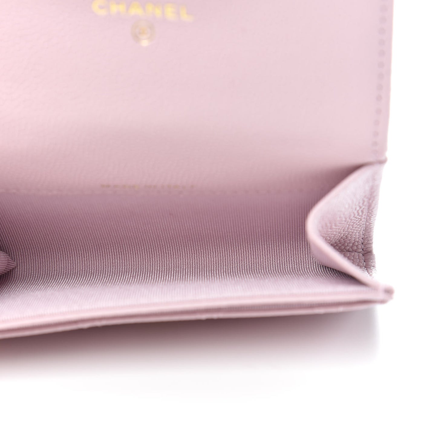 Caviar Quilted Flap Card Holder Wallet Light Pink