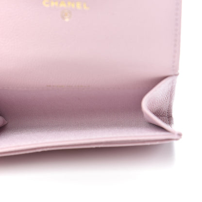 Chanel Caviar Quilted Flap Card Holder Wallet Light Pink 5 of 8
