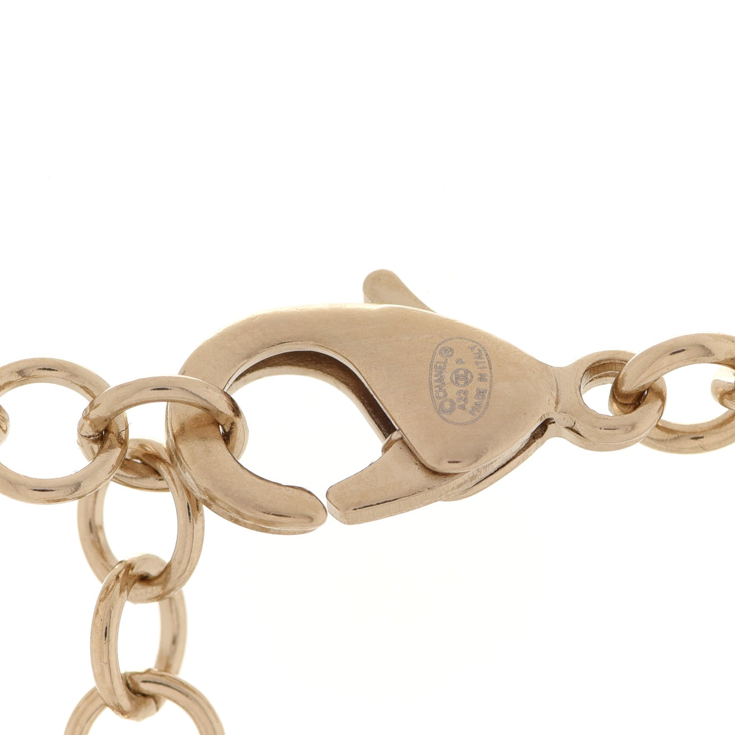Chanel Metal Chain Link CC Medallion Choker Necklace Gold 5 of 6