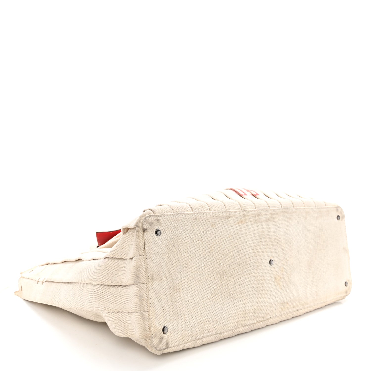 Valentino Garavani Canvas Atelier 05 Plisse Edition Medium Tote Bag Naturale 4 of 11