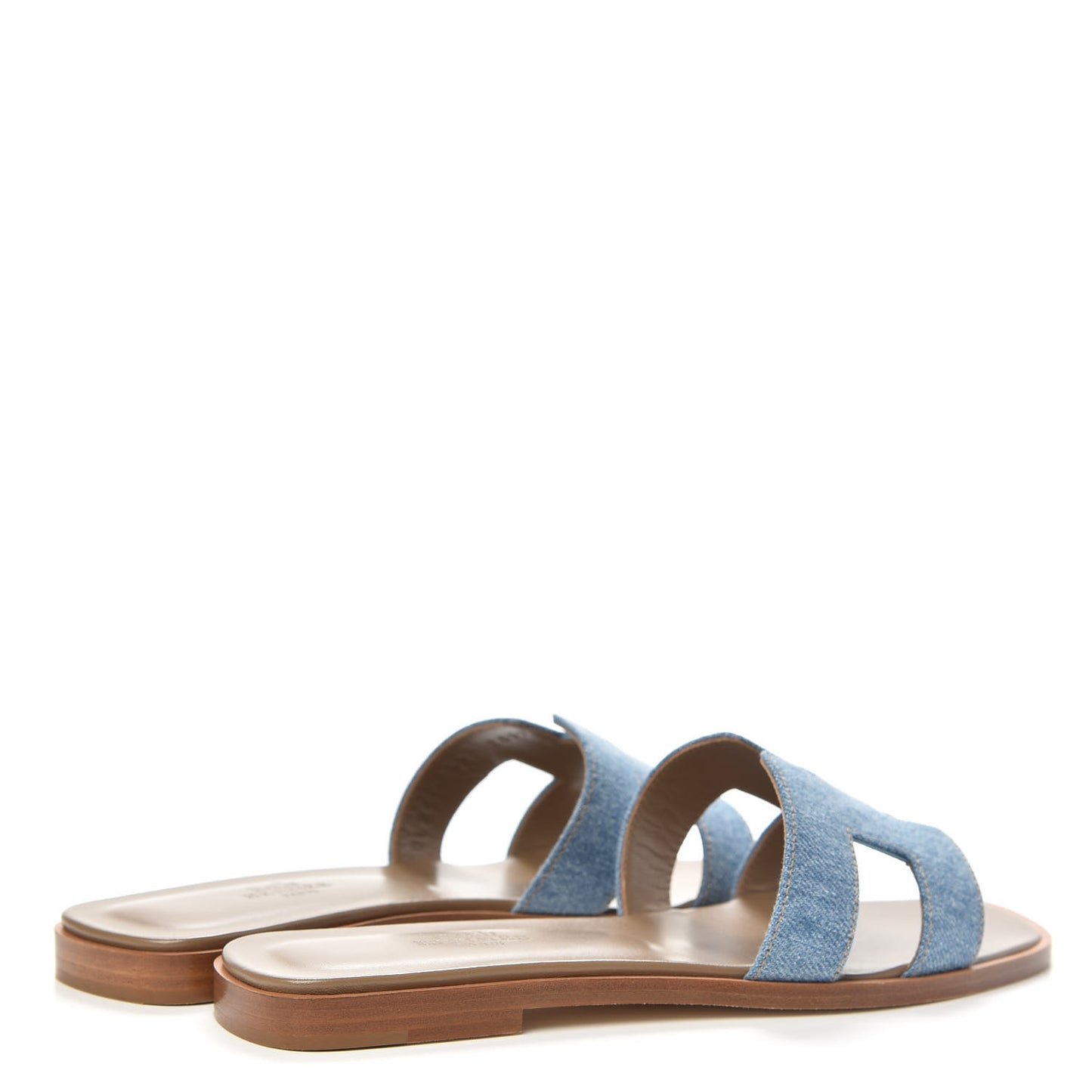Denim Canvas Oran Sandals 36.5 Bleu Clair