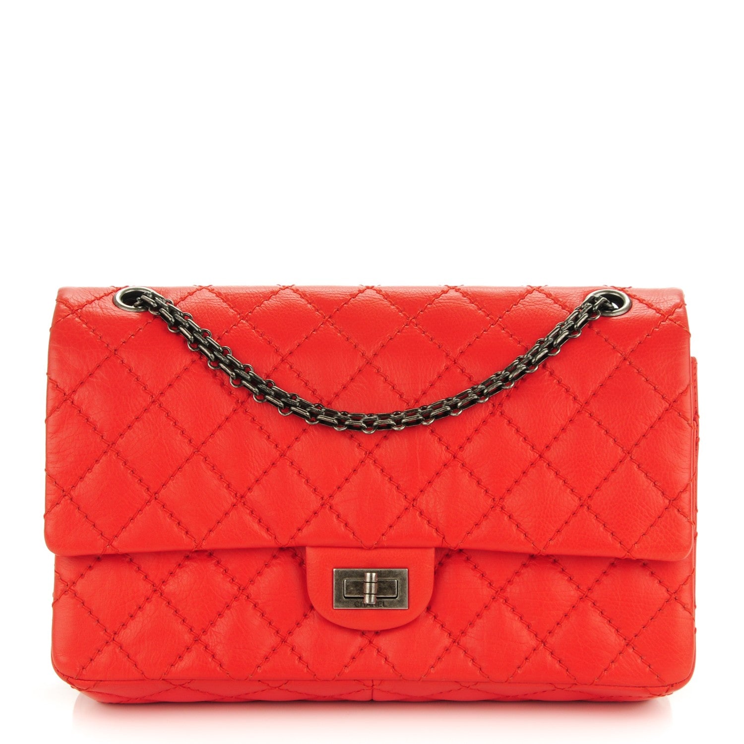 Chanel Aged Calfskin Quilted 2.55 Reissue 226 Flap Red 1 of 7