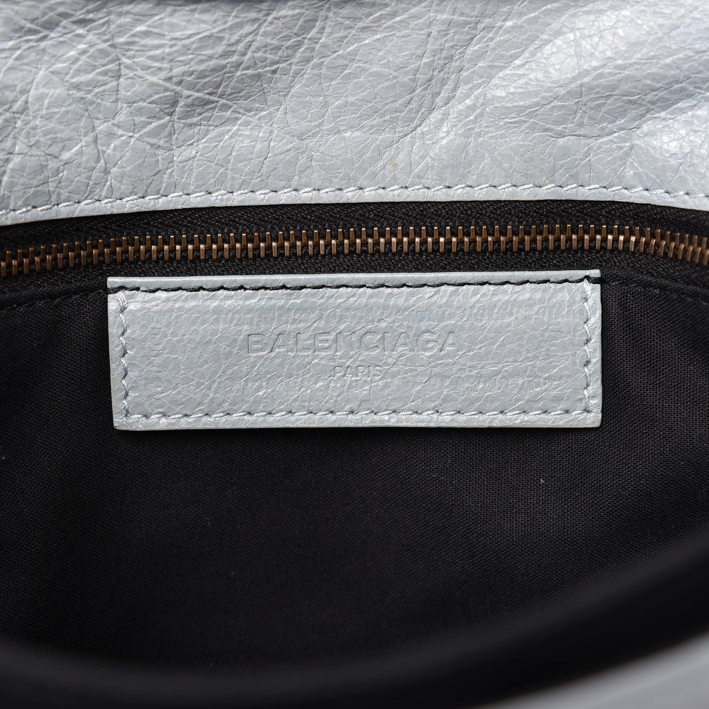 Agneau Classic Hardware Envelope Strap Clutch Bleu Opaline