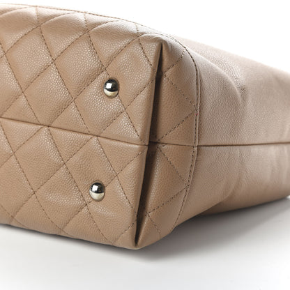 Chanel Caviar Medium Soft CC Top Handle Tote Dark Beige 7 of 13