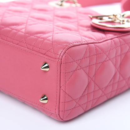 Christian Dior Lambskin Cannage Small Lady Dior Fraise 9 of 12