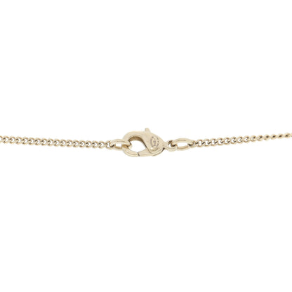 Chanel Metal Quilted CC Pendant Necklace Gold White 6 of 7