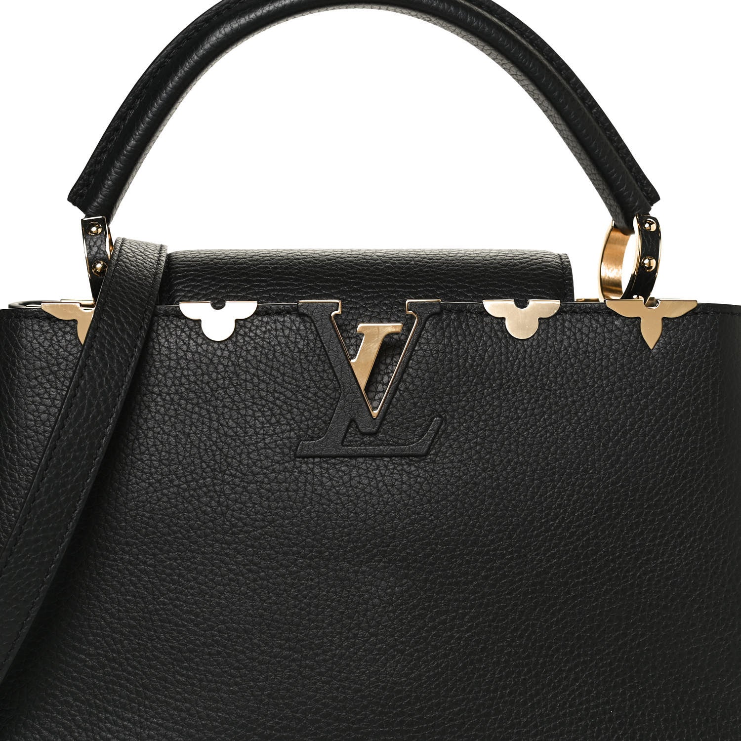 Louis Vuitton Taurillon Embellished Flower Crown Capucines PM Black 7 of 12