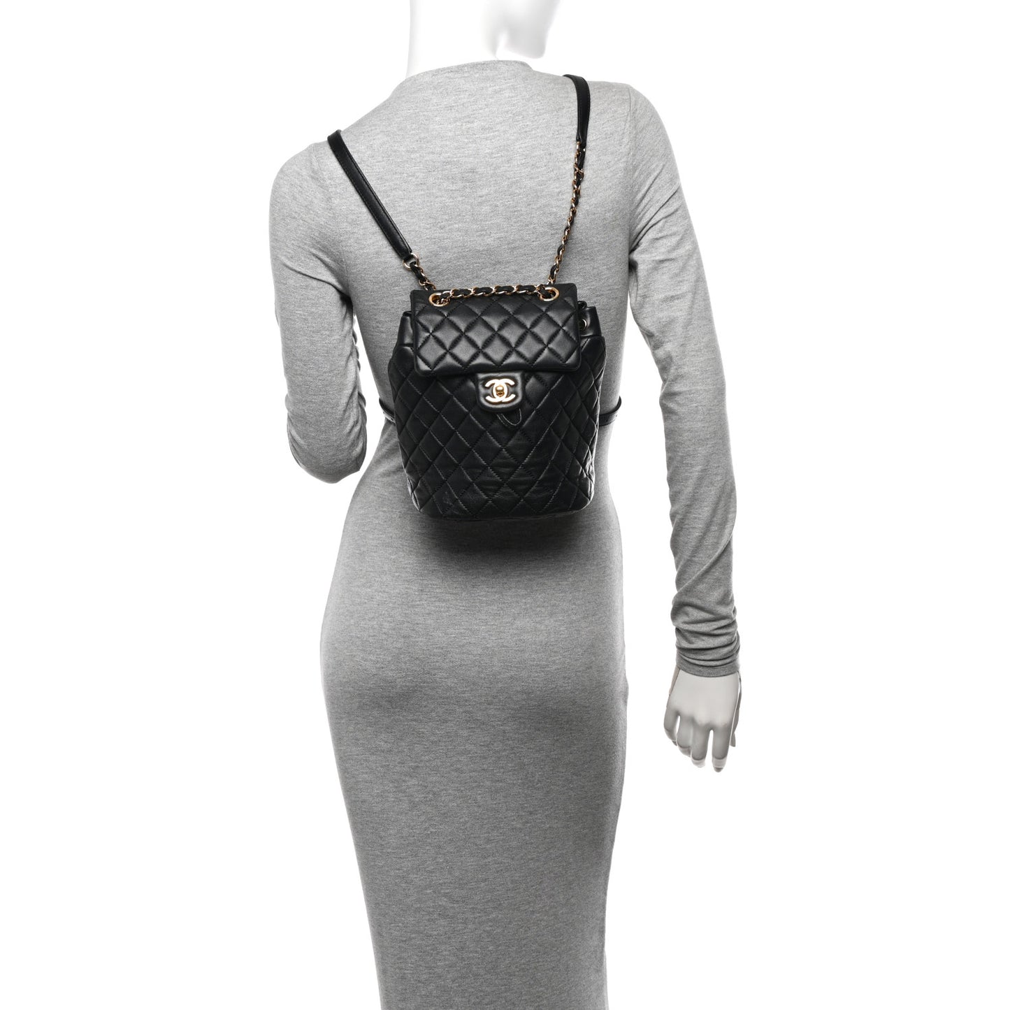 Lambskin Quilted Mini Urban Spirit Backpack Black