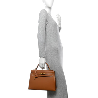 Hermes Epsom Kelly Sellier 32 Gold 2 of 11