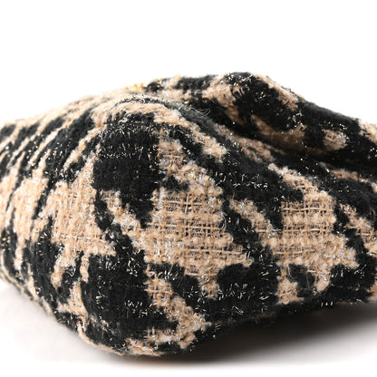 Chanel Tweed Houndstooth Quilted Medium Chanel 19 Flap Beige Black 10 of 11