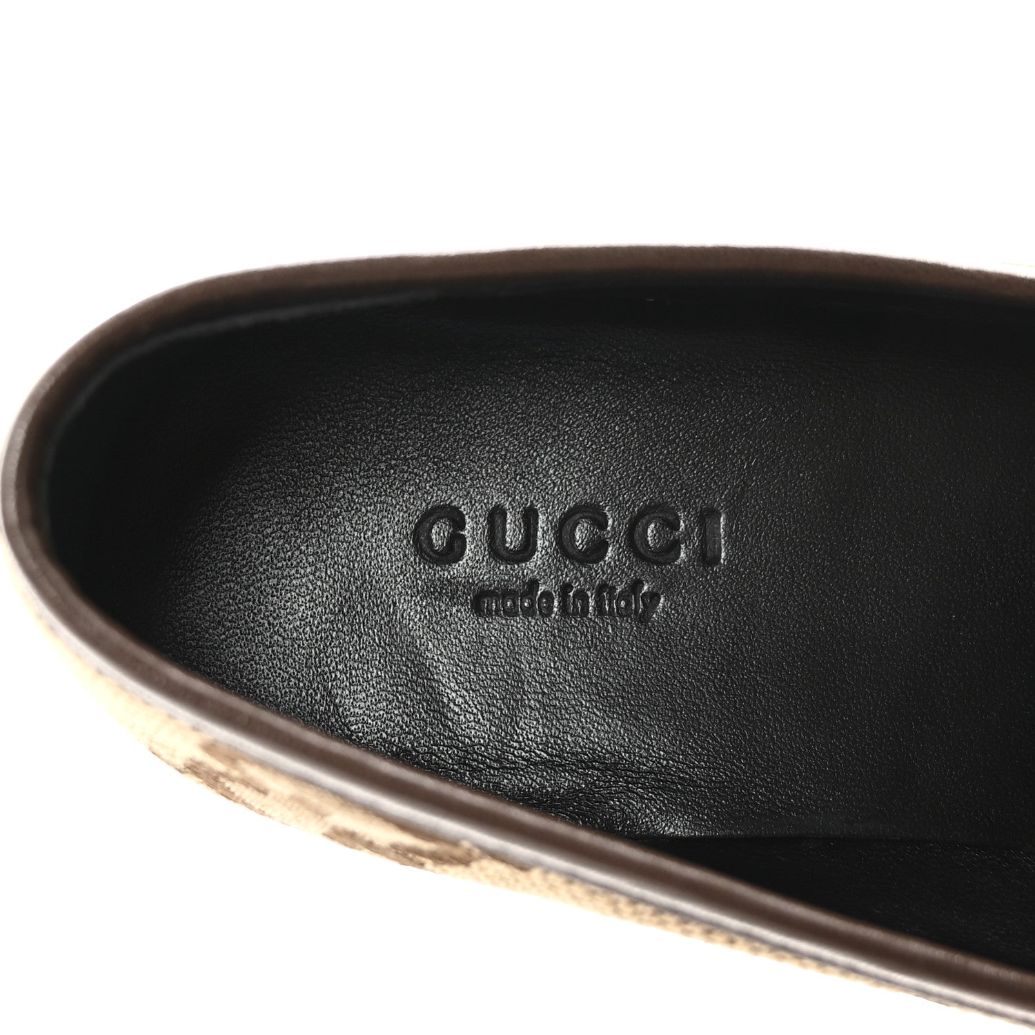 Gucci Monogram Jumbo GG Malaga Kid Horsebit Womens Jordaan Loafers 36.5 Camel Ebony New Acero Beige 8 of 10