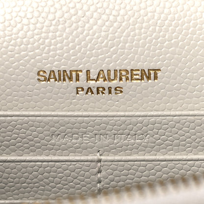 Saint Laurent Grain De Poudre Matelasse Chevron Monogram Envelope Chain Crema Soft 6 of 10