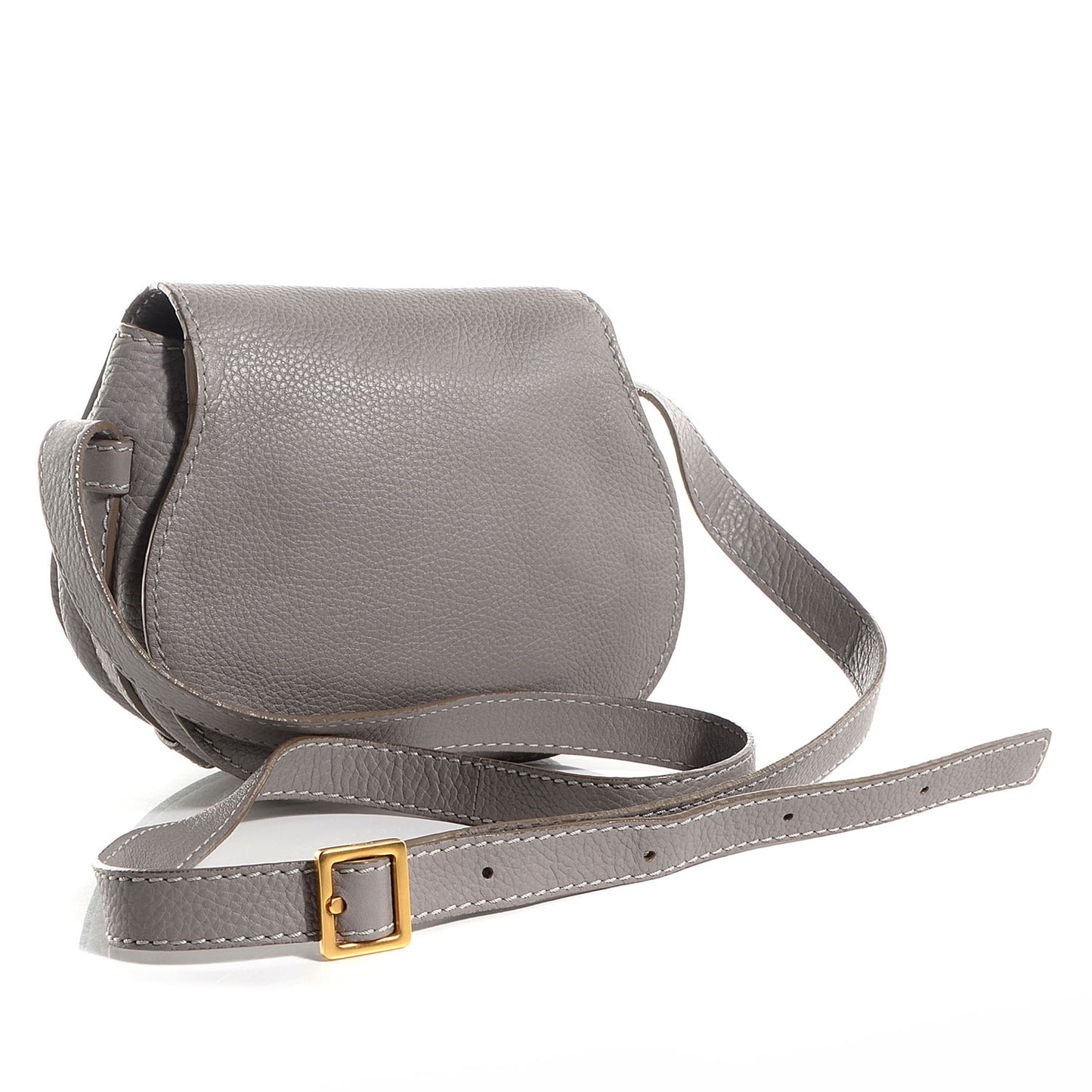 Calfskin Mini Marcie Round Crossbody Bag Cashmere Grey