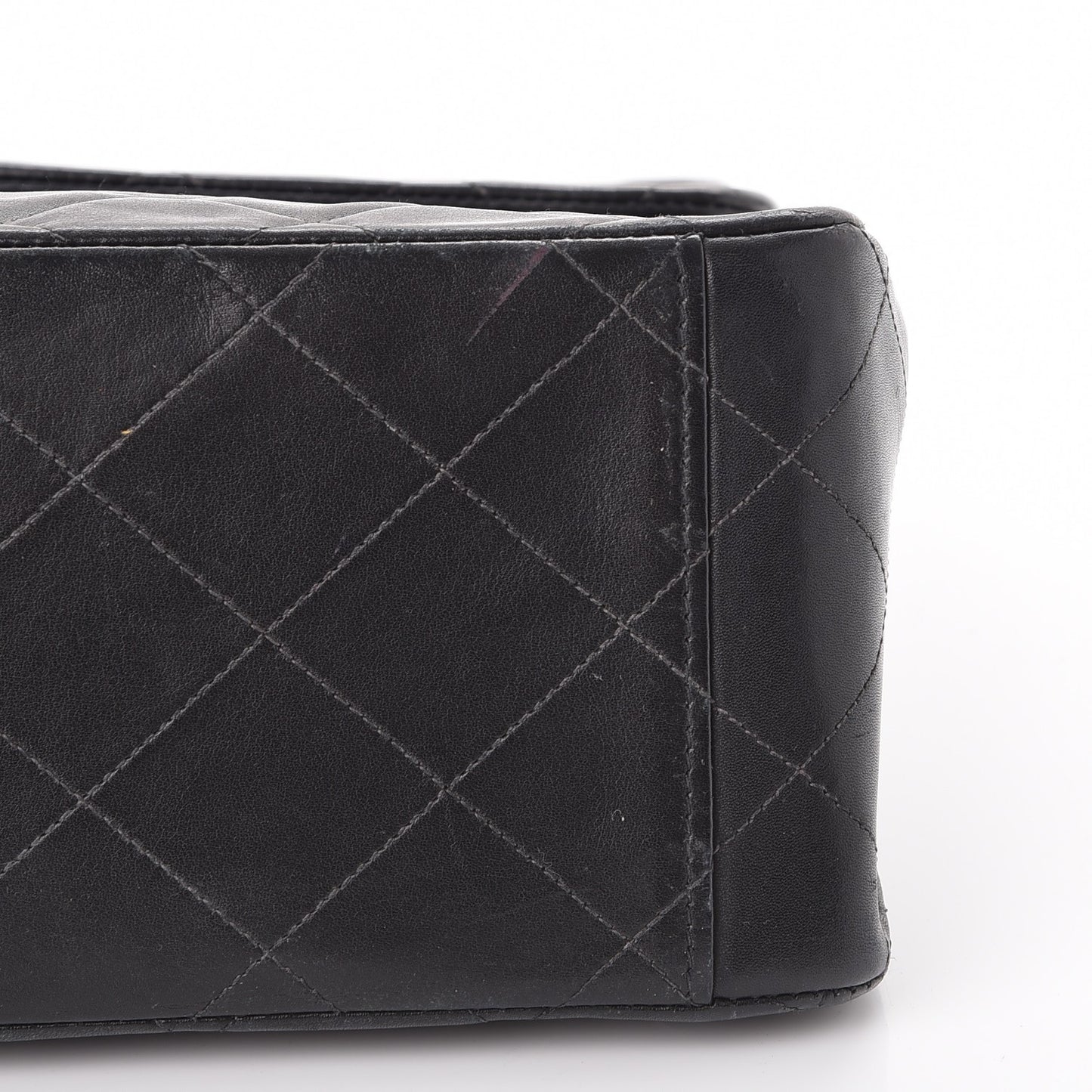 Lambskin Quilted XL Jumbo Single Flap Black
