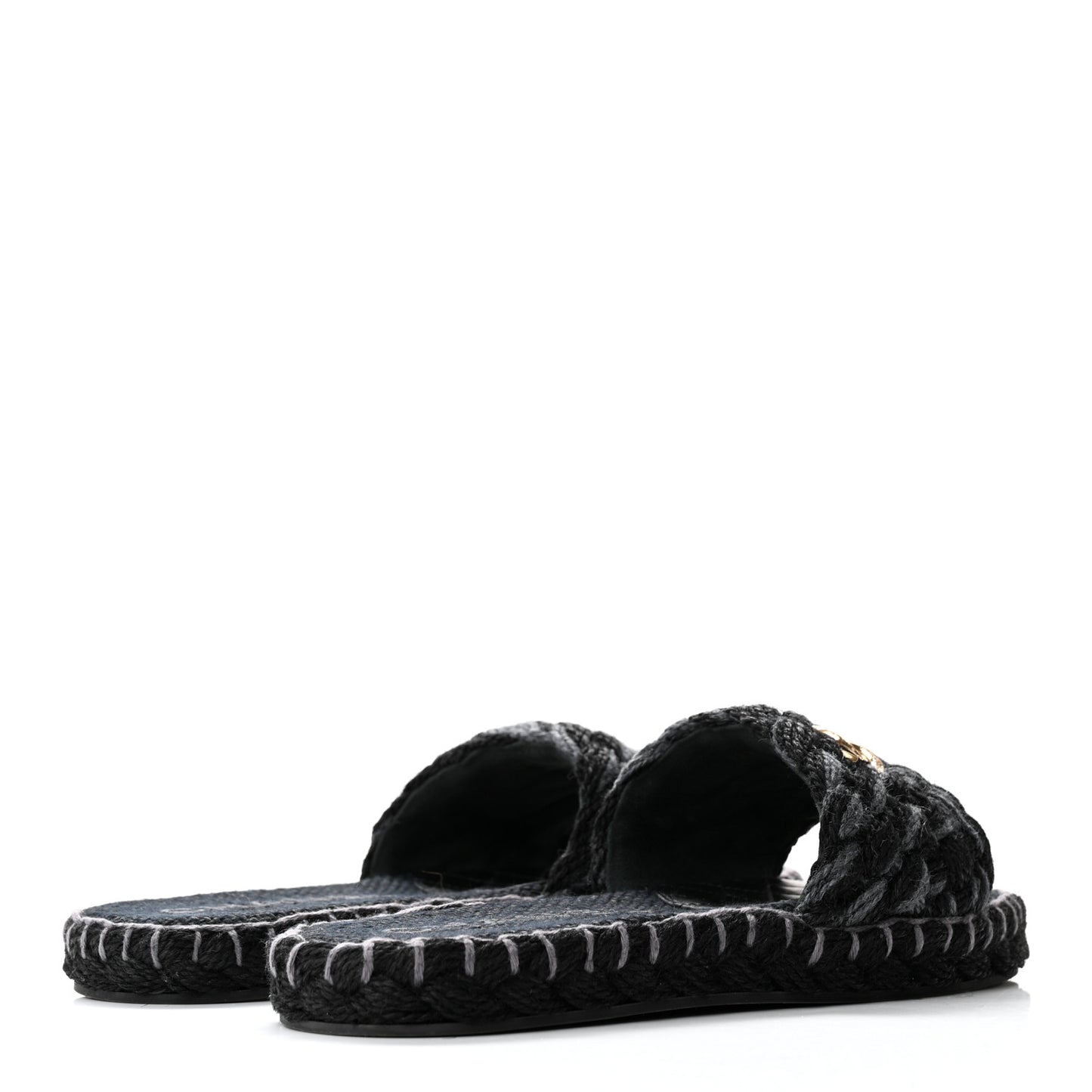 Cord Braided CC Mules 40 Black