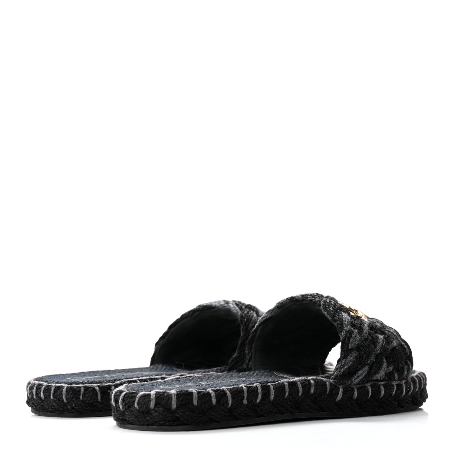 Chanel Cord Braided CC Mules 40 Black 4 of 10