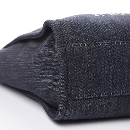 Chanel Denim Small Deauville Tote Dark Blue 8 of 11