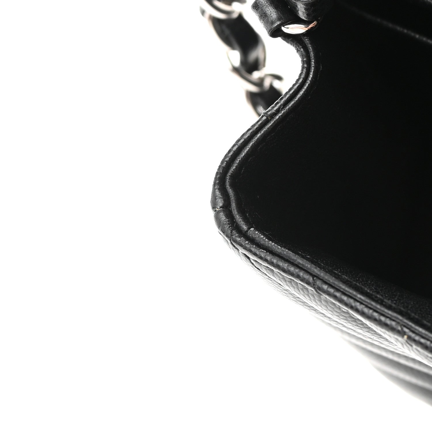 Chanel Caviar Chevron Quilted Mini Square Flap Black 13 of 13