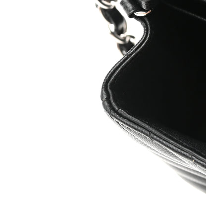 Chanel Caviar Chevron Quilted Mini Square Flap Black 13 of 13